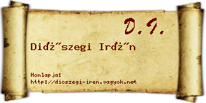 Diószegi Irén névjegykártya